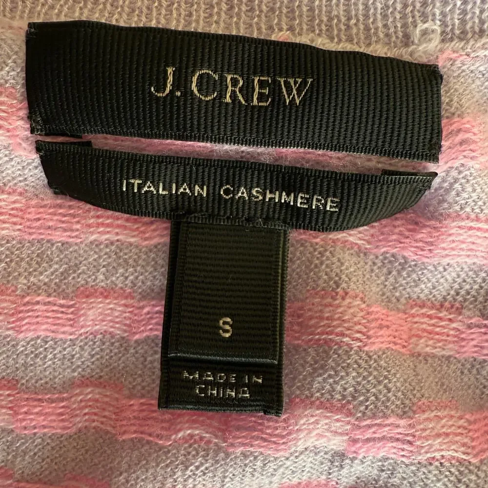 J. Crew Italian Cashmere Sweater Cardigan Women Small Purple Pink Preppy SOFT
